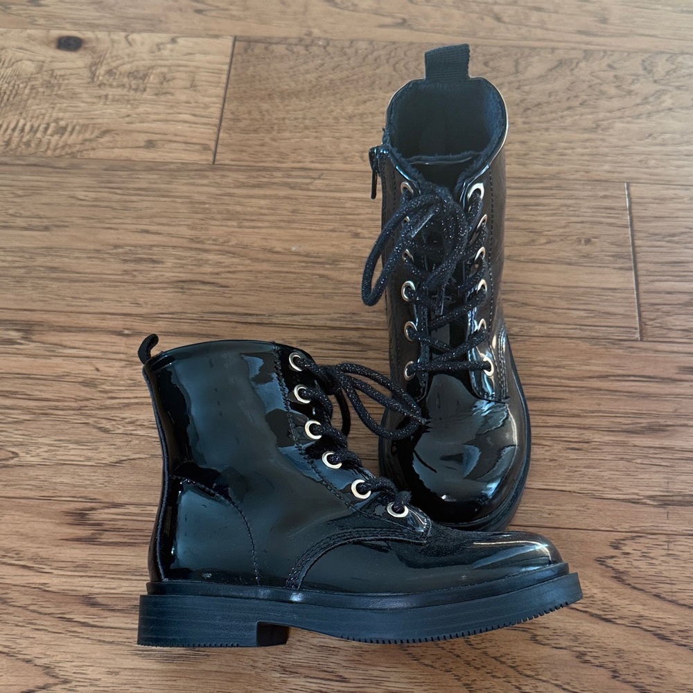 H&M patent Black Lace-Up Boots - Picture 2 of 3